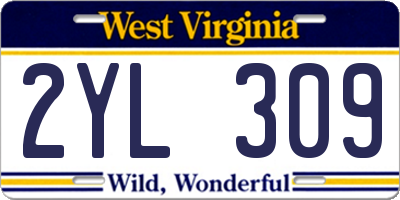 WV license plate 2YL309