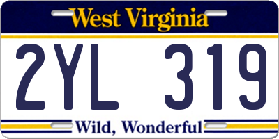 WV license plate 2YL319