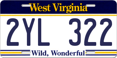 WV license plate 2YL322
