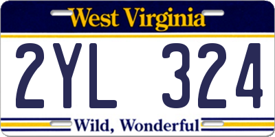 WV license plate 2YL324