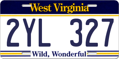 WV license plate 2YL327
