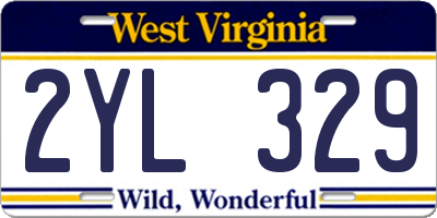 WV license plate 2YL329