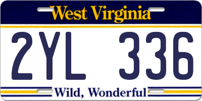 WV license plate 2YL336