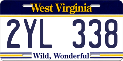 WV license plate 2YL338