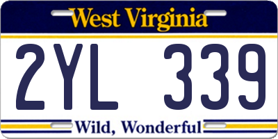 WV license plate 2YL339