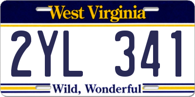 WV license plate 2YL341