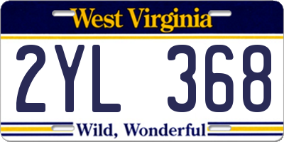WV license plate 2YL368