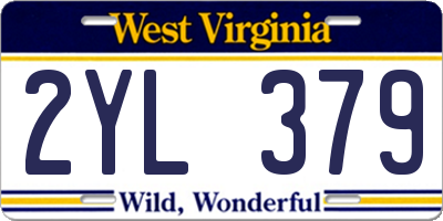 WV license plate 2YL379