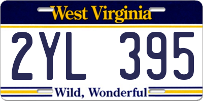 WV license plate 2YL395