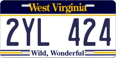 WV license plate 2YL424