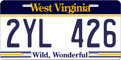 WV license plate 2YL426