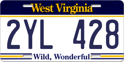 WV license plate 2YL428