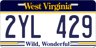WV license plate 2YL429