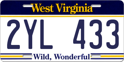 WV license plate 2YL433