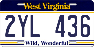 WV license plate 2YL436