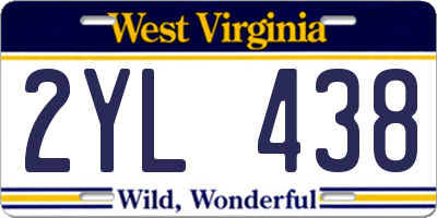 WV license plate 2YL438