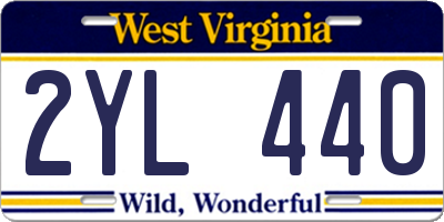 WV license plate 2YL440