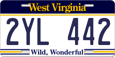 WV license plate 2YL442