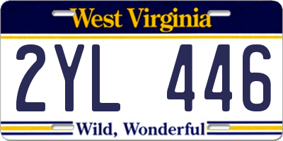 WV license plate 2YL446