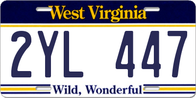 WV license plate 2YL447