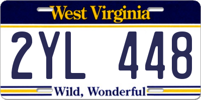 WV license plate 2YL448