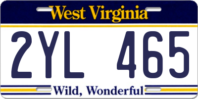 WV license plate 2YL465