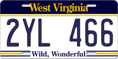 WV license plate 2YL466