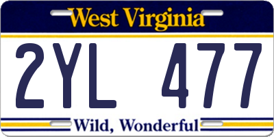 WV license plate 2YL477