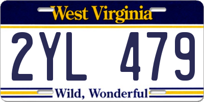 WV license plate 2YL479