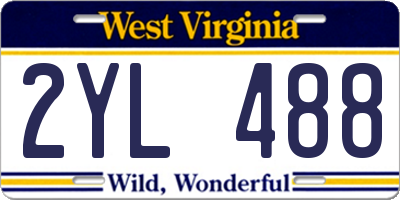 WV license plate 2YL488