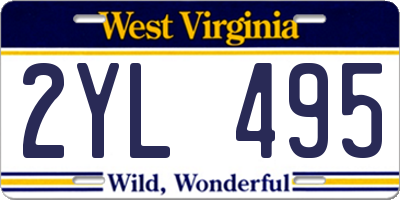 WV license plate 2YL495