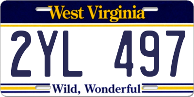 WV license plate 2YL497