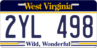 WV license plate 2YL498