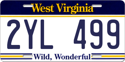 WV license plate 2YL499