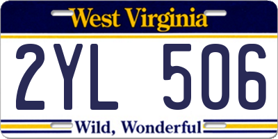 WV license plate 2YL506