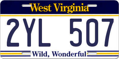 WV license plate 2YL507