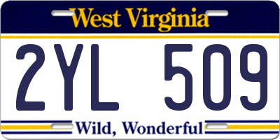 WV license plate 2YL509