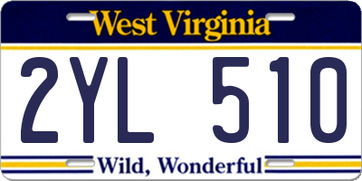 WV license plate 2YL510
