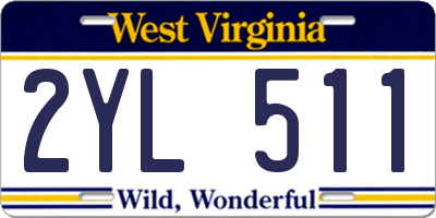 WV license plate 2YL511