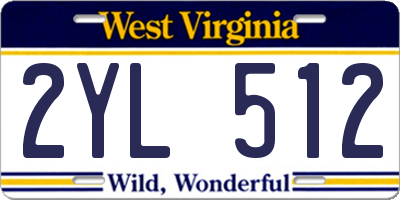 WV license plate 2YL512