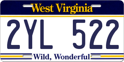 WV license plate 2YL522