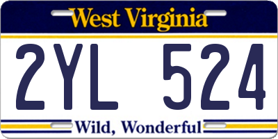 WV license plate 2YL524