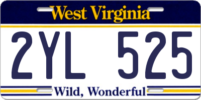 WV license plate 2YL525