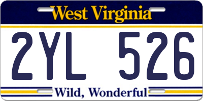 WV license plate 2YL526