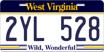WV license plate 2YL528