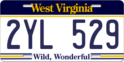 WV license plate 2YL529