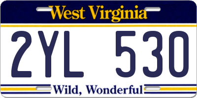 WV license plate 2YL530