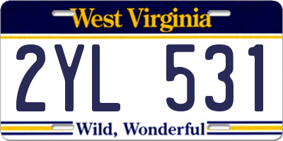 WV license plate 2YL531