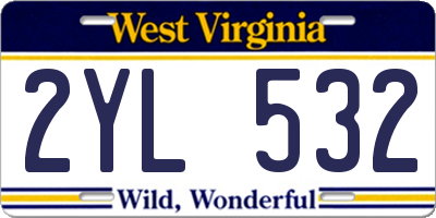 WV license plate 2YL532