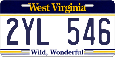 WV license plate 2YL546